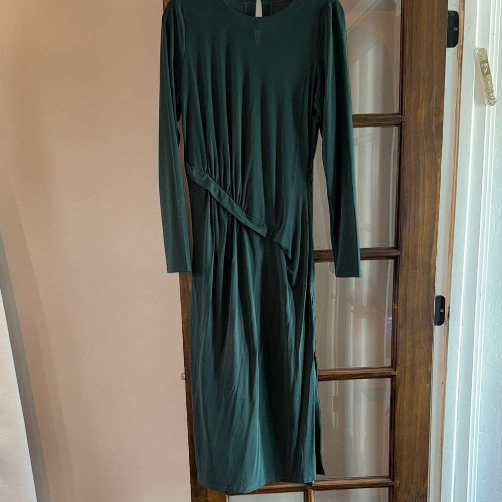 Equipment Green Long Sleeve Dress
